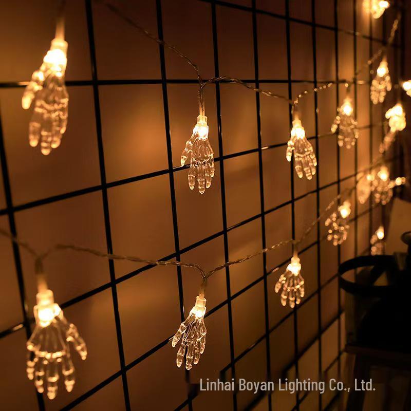 LED String Lights for Halloween and Easter - Ghost Hand and Ghost Bar Decoration with Colored Atmosphere Lighting