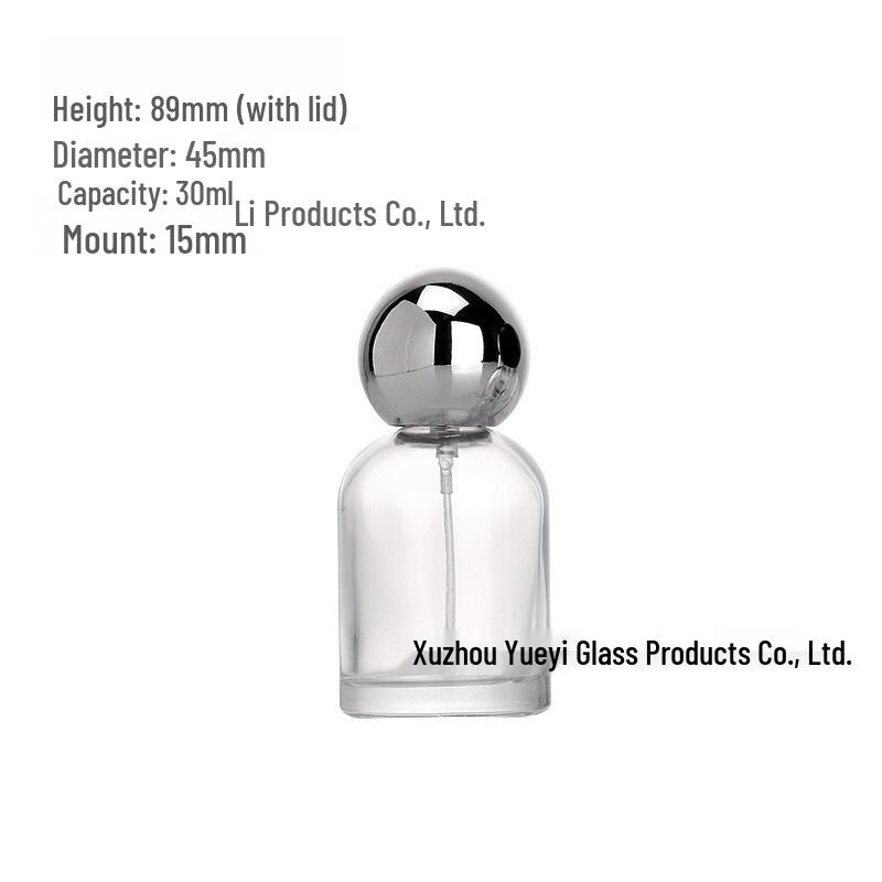 50ml Transparent Glass Perfume Spray Bottle with Bayonet Cap, Portable Design 100ml