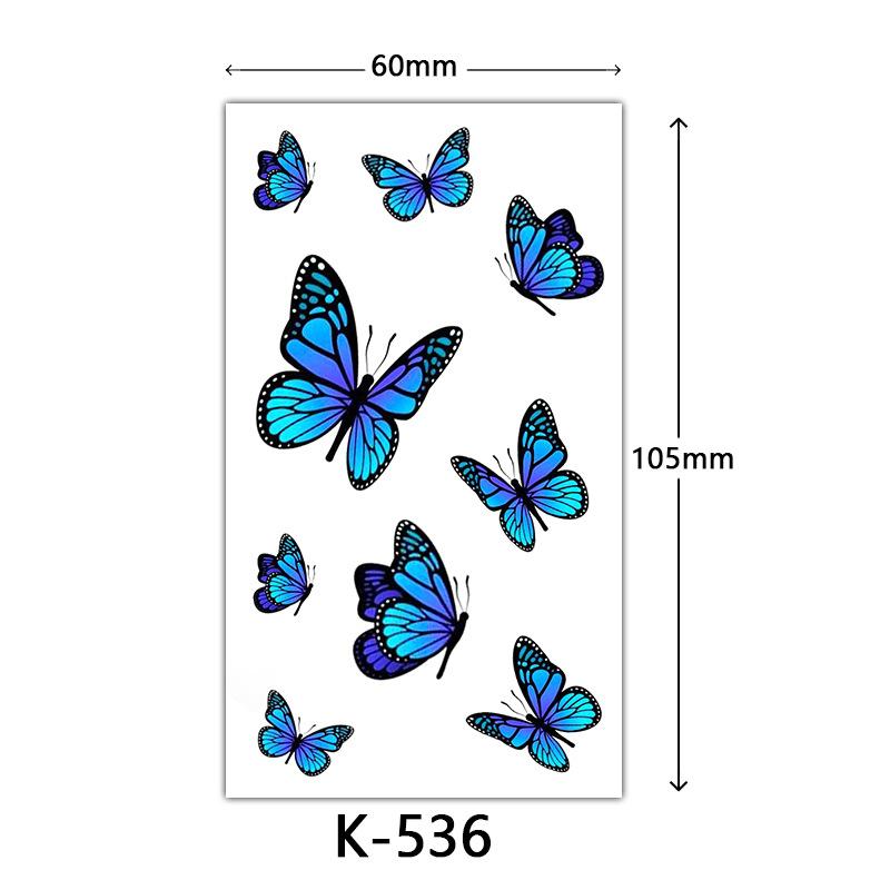 Small Fresh Tattoo Sticker, English, Alphabet Flower Butterfly Sketch Line, Waterproof Tattoo Sticker Tattoo