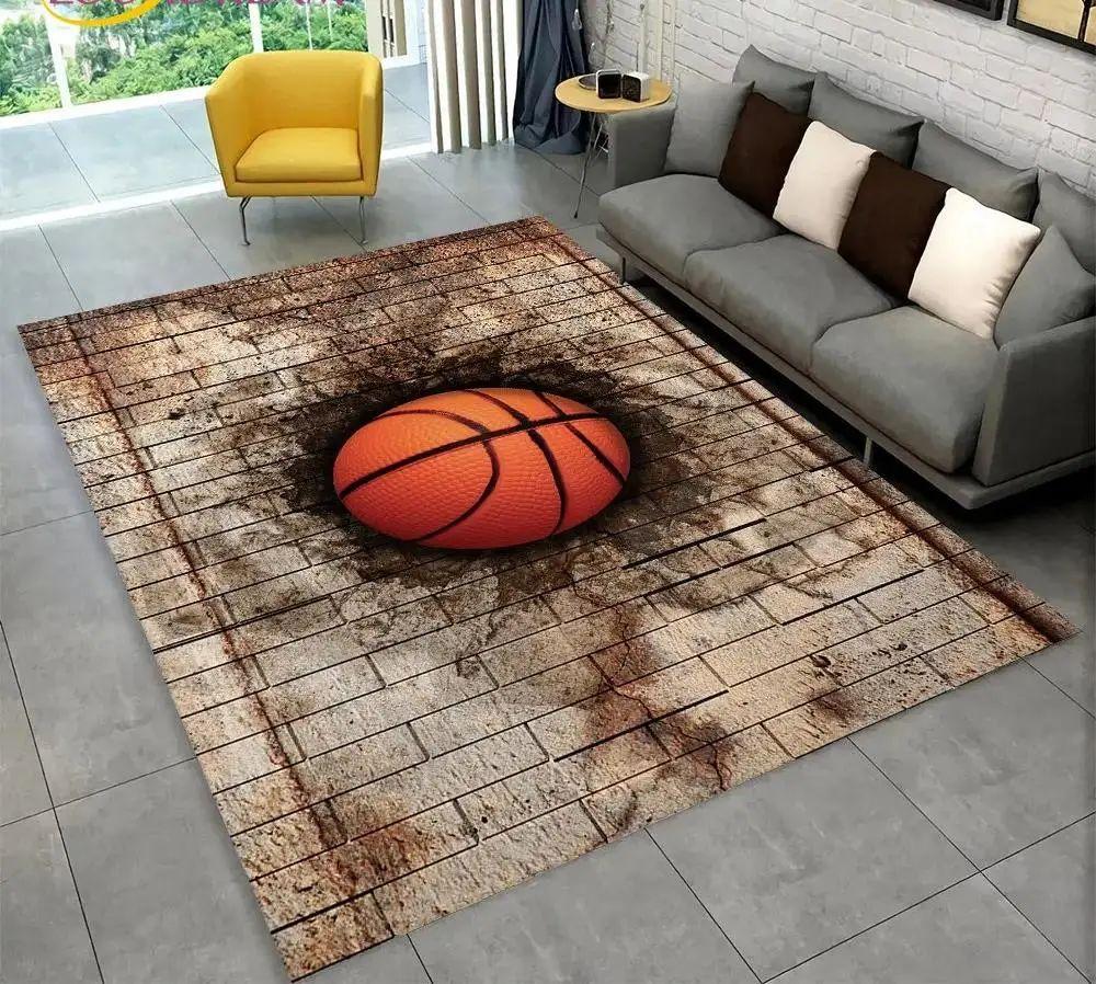 

Basketball Court Pattern Flannel Carpet Indoor Cartoon Non-Slip Mats for Bedroom Decoration 80*160cm