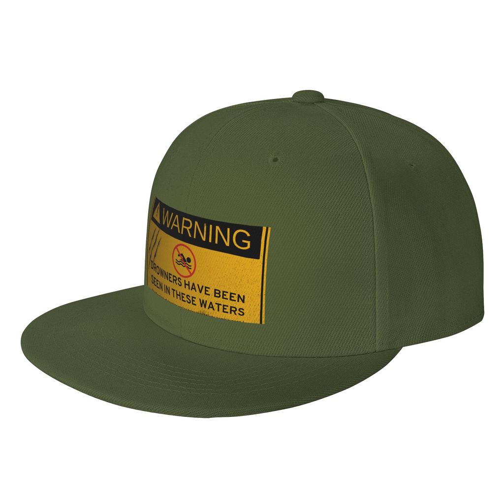 Fashion An Undead Glitch Drowner Warning Sign Flat Brim Sun Hat Japanese Minimalist Sports Visors