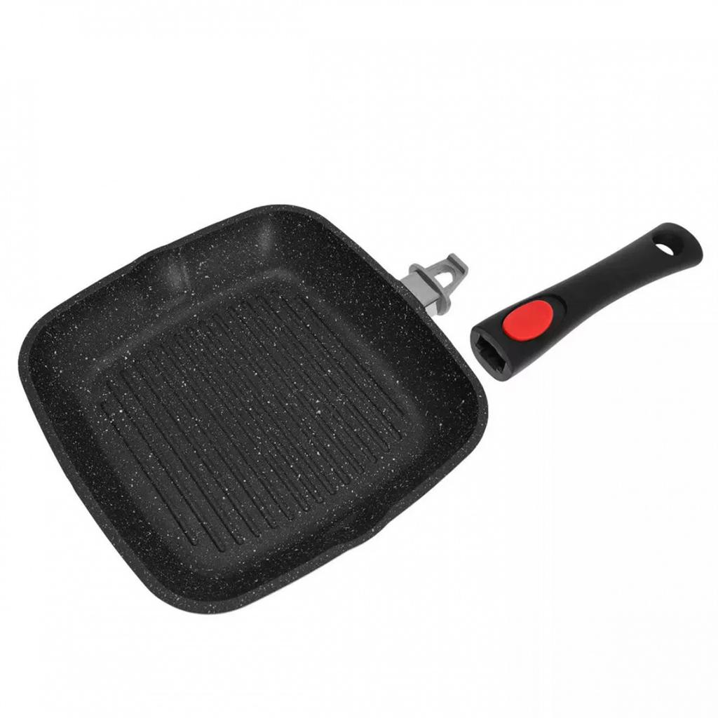 PATELNIA GRILLOWA GRANITOWA 28cm KINGHOFF KH-1511 ZDEJMOWANA RĄCZKA