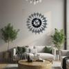 Crystal Leaves Wall Clock None-Ticking Silents Battery Operated Clocks Decorative Wall Clocks for Living Room Decors