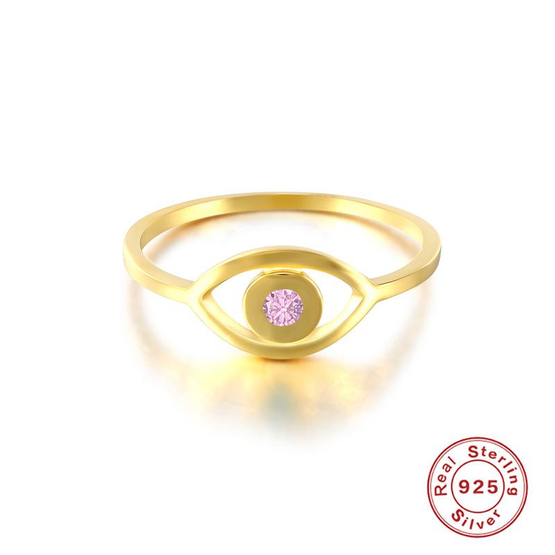 Light Luxury S925 Sterling Silver Evil Eye Zircon Turquoise Ring Multi-Size Ring Ring Tail Ring Size 7 #7