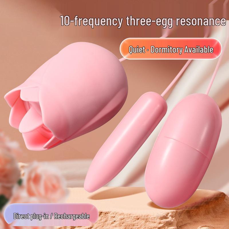 Jinle Rose USB Tongue Licking Vibrator – Round Egg Design for Female Pleasure, Adult Fun.
