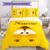 3pcs Custom Name Cartoon Larva Bedding Set Duvet Cover Closure Includes 1 Duvet Cover & 2 Pillowcases for All Seasons Bedroom Decor