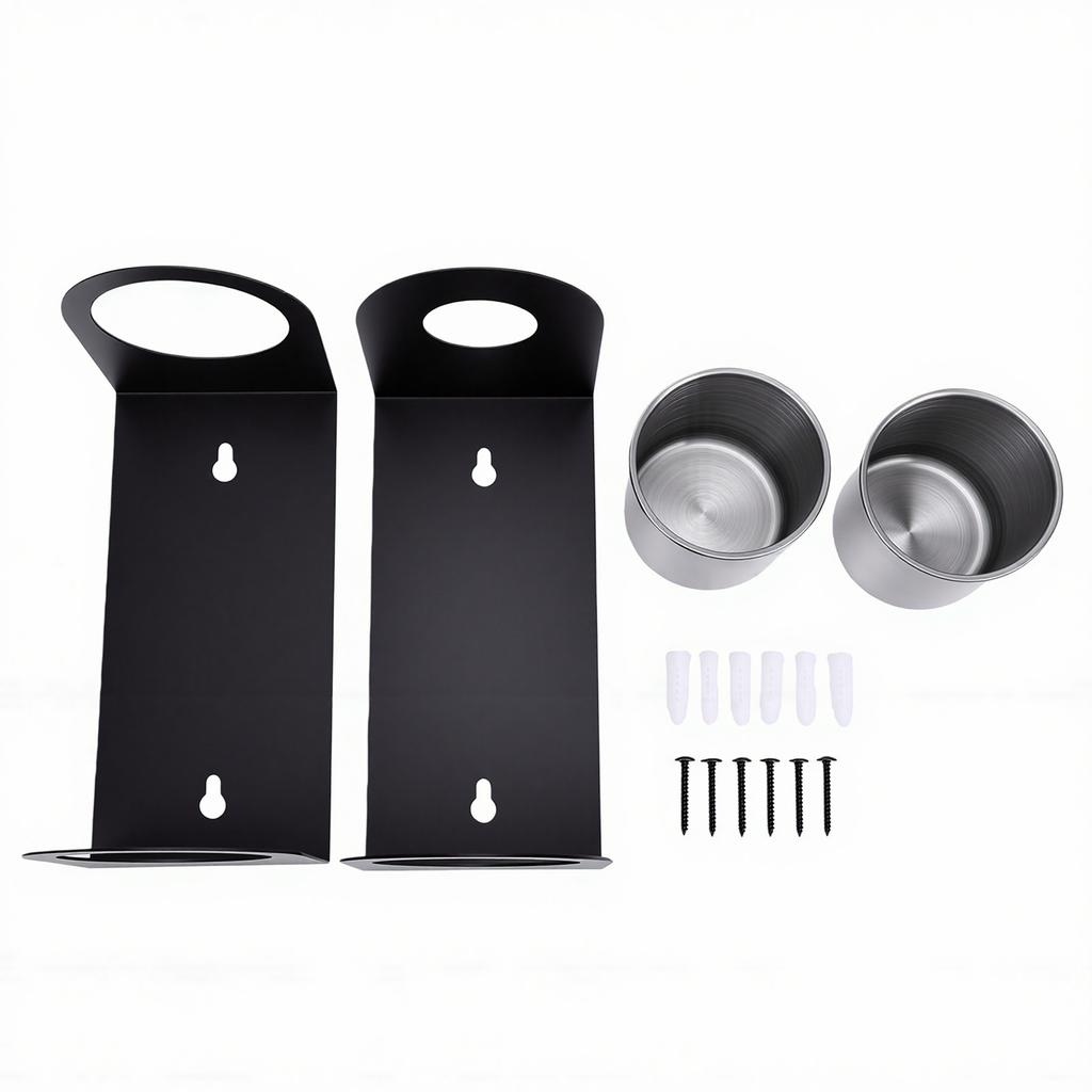 2 Sets Oil Funnel Holder with Oil Collection Cup Wall Mounted Funnel Buddy Storage for Trailer Race Work Shop Garage
