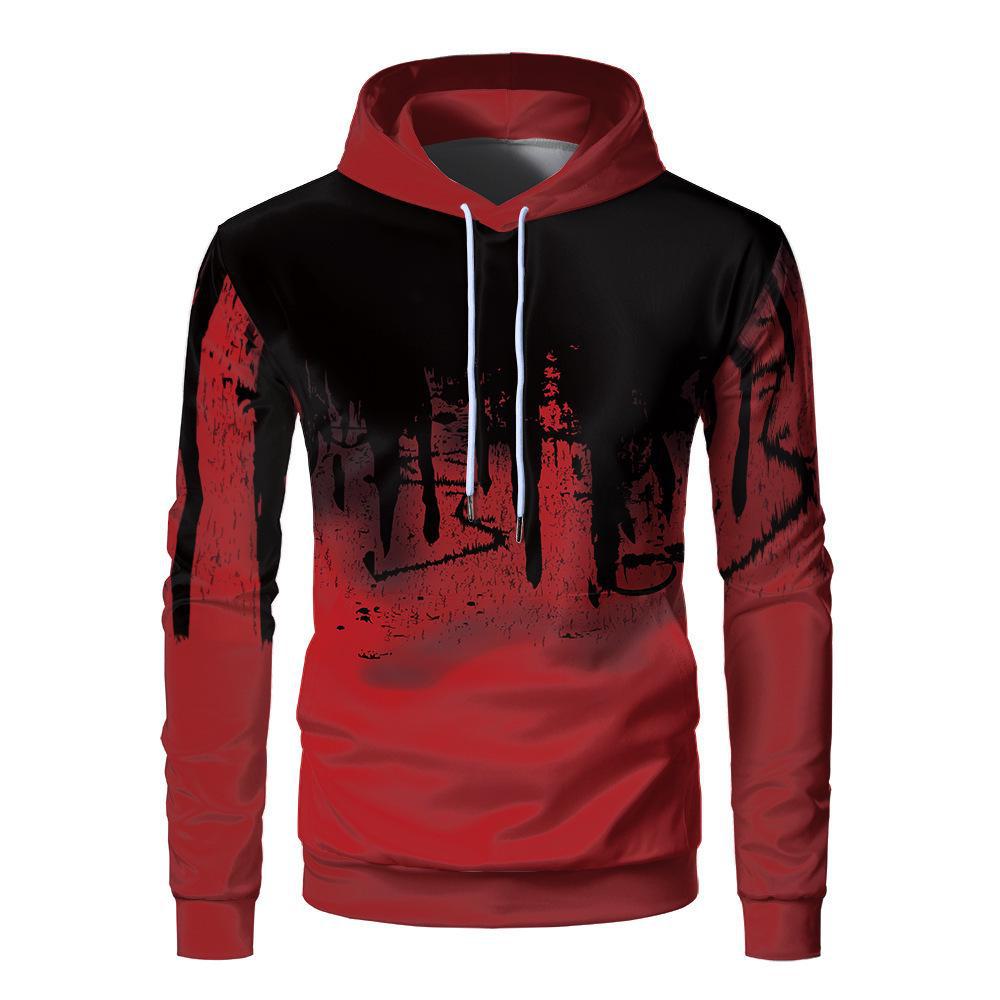 

2026 Autumn-Winter 3D Printed Casual Hooded Sweatshirt for Outdoor Sports XXXL brick червоний колір
