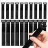Reusable Black Nylon Hook and Loop Cinch Straps Adjustable Wire Fastener Cable Ties For Household Office Cord ArrangementStoragePinstriping Tape 3
