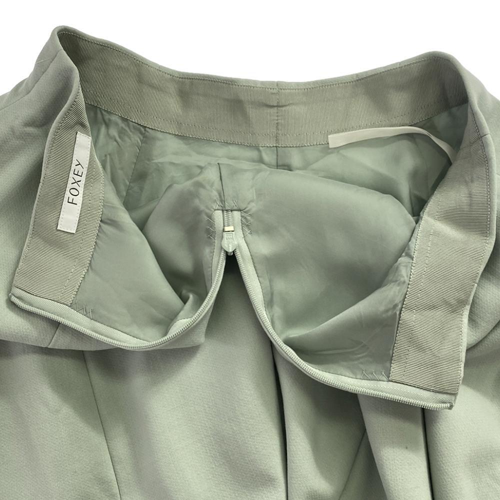 FOXEY Made in Japan Wollmischung Knielanger Rock 38 Hellgrün Reißverschluss hinten Damen Gebraucht