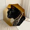 1pc Cat Portrait Automatic Folding Umbrella, Heavy Duty 8 Rib Iron Frame,  Suitable for Travel, Daily Use, Birthday, Decor Gift M0104071
