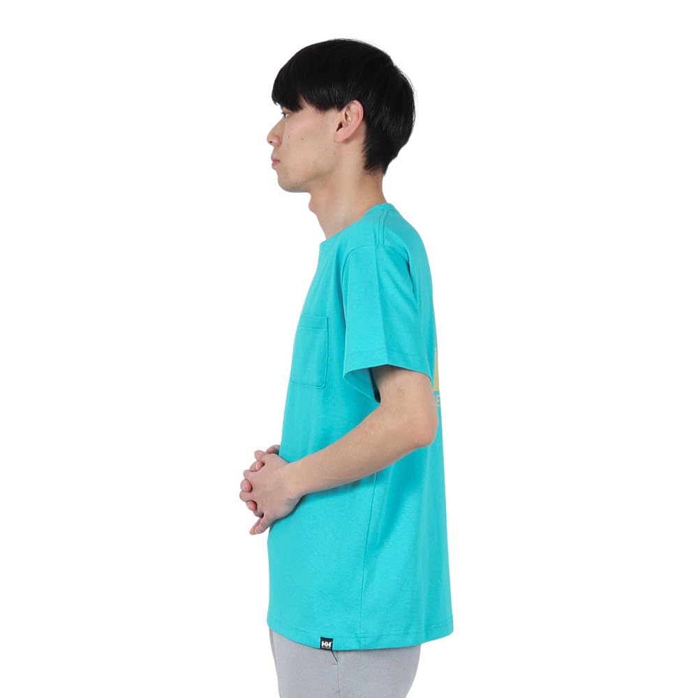 Helly Hansen HH62417 Wave Blue Short Sleeve T-Shirt with Be With Water Logo, Quick-Drying, UV Protection, Unisex, Size M