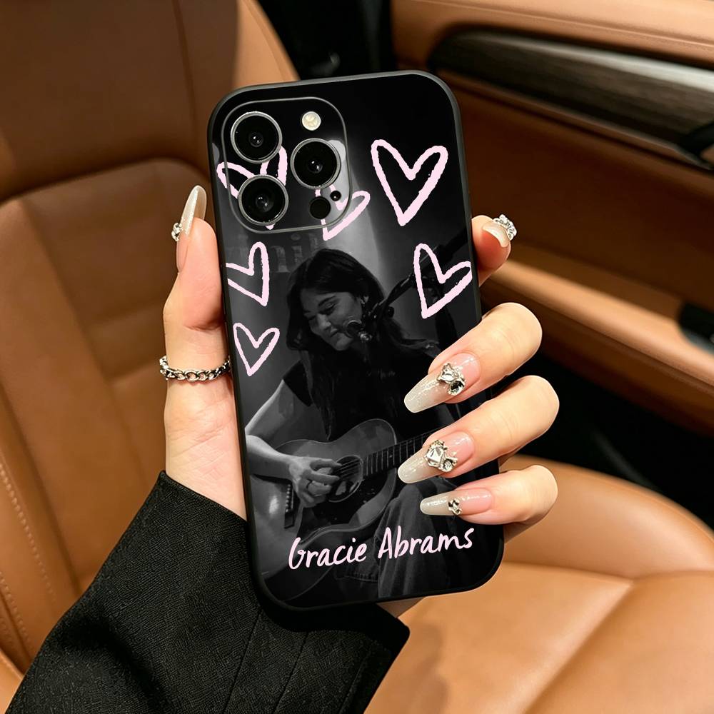 Pop singer-Gracie-A- Abrams Phone Case For iPhone 17,16,15,14,13,12,11 Pro Max,16/15/14Plus,XS Soft Black Cover