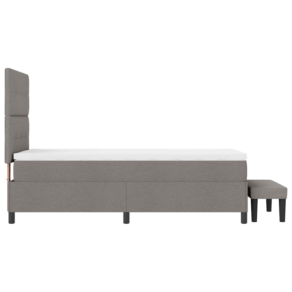 Box Spring Bed with Headboard Taupe 90 x 190 cm Fabric