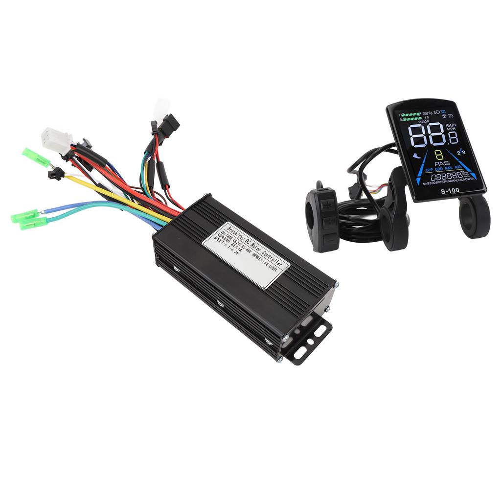 Electric Bike Controller Kit 3 Mode 26A Brushless Motor Controller with LCD Panel for 36V 500W 36V 750W 48V 500W 48V