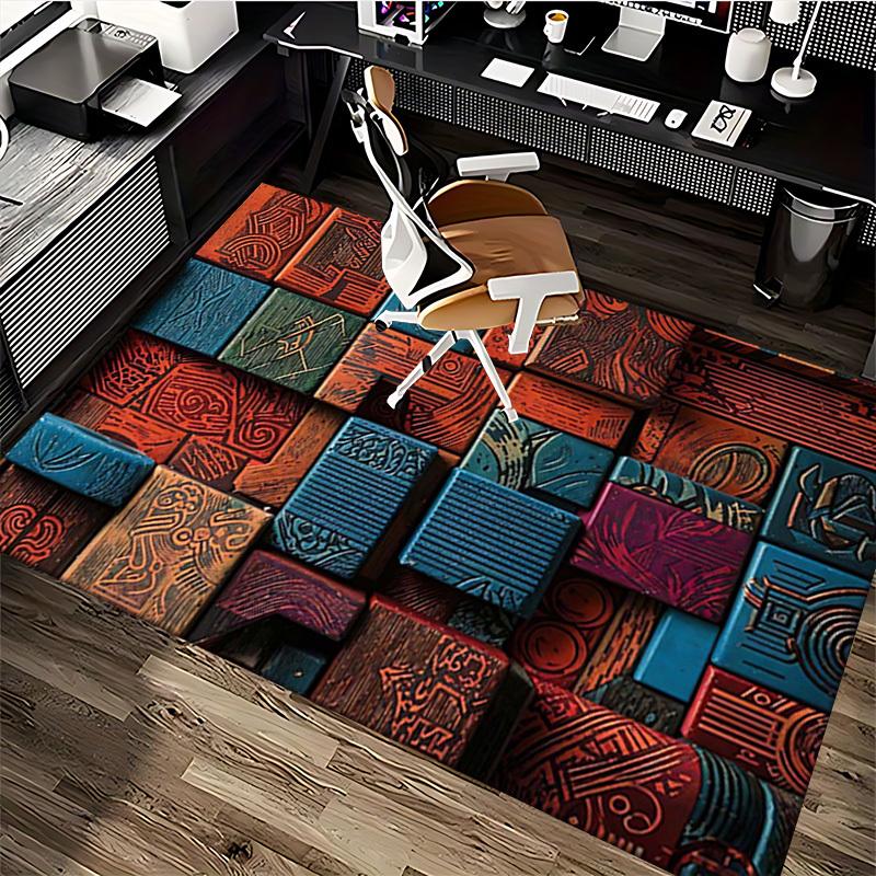 1pc Office Chair Mat with Unique Aztec-Inspired Patterns - Perfect for Festive Gifts and Seasonal Decorations, Suitable for Home Office, Living Room,