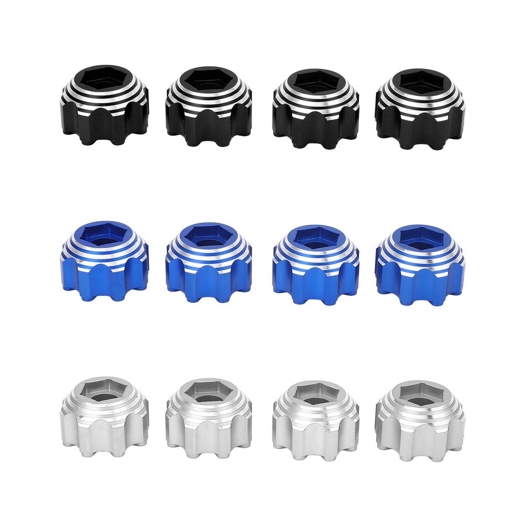 4pcs 8x32 To 17mm Hex Adapters for 8x32 3.8in Wheels Electric Car Truck Option Parts Aluminum Alloy