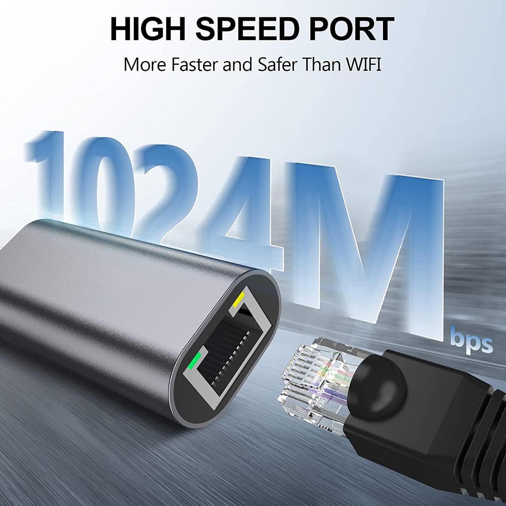 USB-C to RJ45 Gigabit Ethernet Driver-Free Adapter Cable