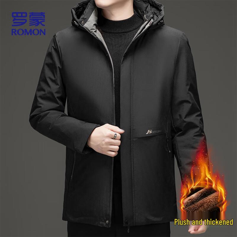 ROMON Men's MF75 Hooded Fleece Lined Padded Jacket