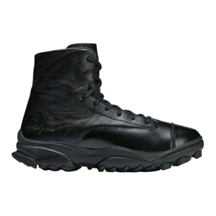 Y-3 Leather Comfortable Versatile Breathable High-Top Lifestyle Casual Shoes Unisex Casual Shoes Black IE5662