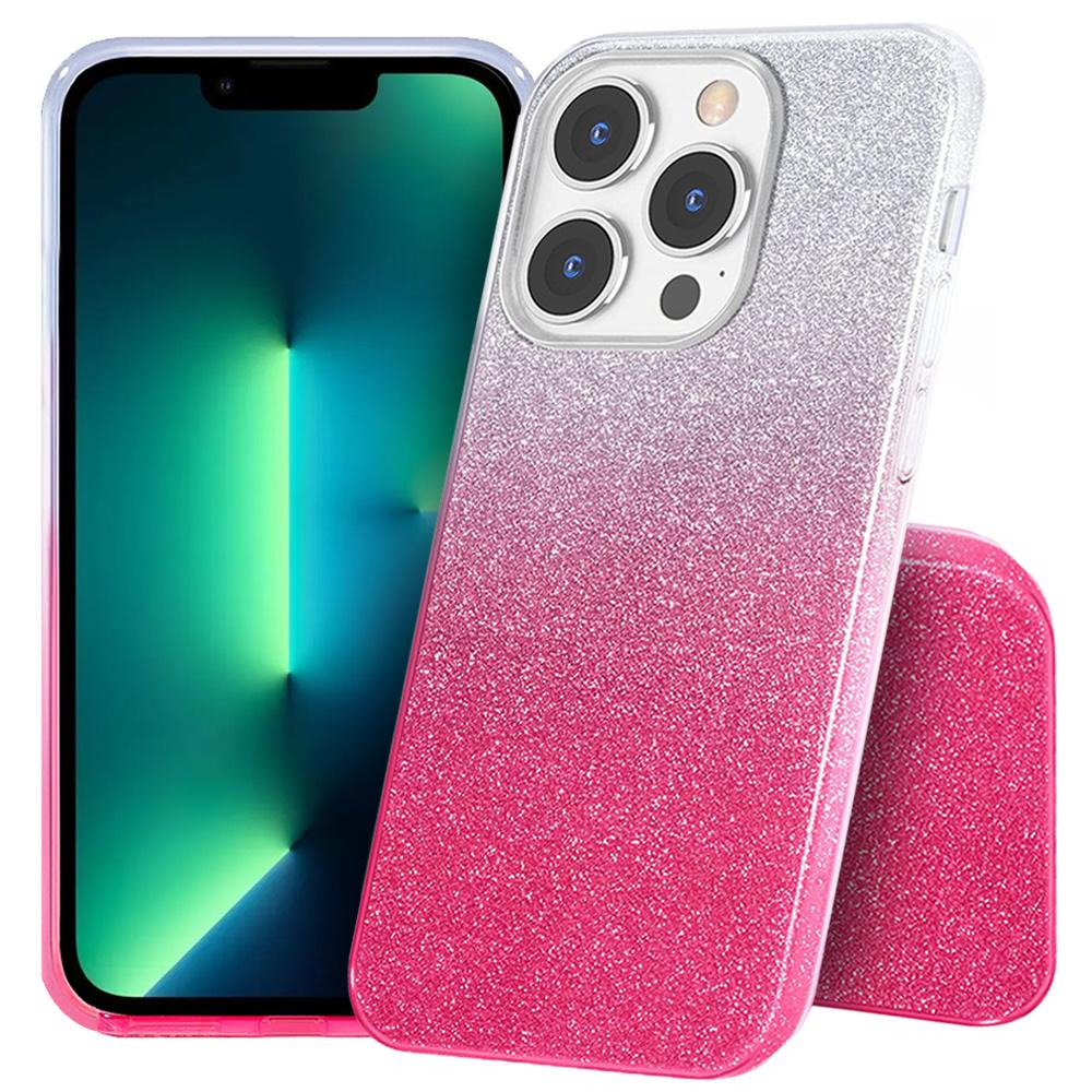 Glitter Case for iPhone 13 Pro, Silver/Pink