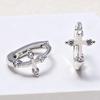 Korean Style Fresh Rhinestone Cross Earrings for Women - Niche Design, Versatile Summer Fashion Accessory