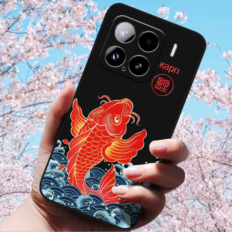 For Xiaomi 15 Pro 5G 6.73"Cases 3D Relief Soft Silicone Cover Retro Embossed for Xiaomi 15 5G Phone Mi 15pro 15 3D Soft TPU Case