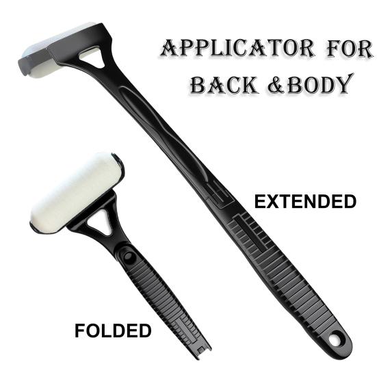 Bear Back Lotion Applicator with Reusable Rollers Foldable Long Handle Smooth Application Lotion Roller
