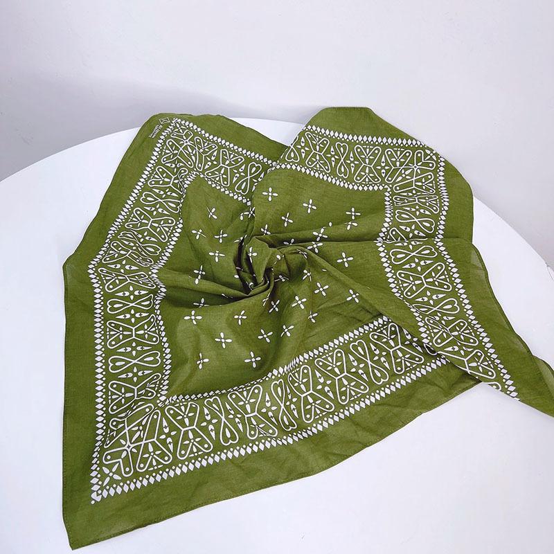 Quadratisches Tuch aus reiner Baumwolle Imitation Blaudruck Baumwoll-Taschentuch Kleines Seidentuch Retro Ethno Stil Schal Sommer Atmungsaktives Halstuch