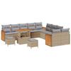 Garden Sofa Set with Cushions 13 Pcs Beige and Light Grey