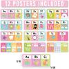 Hadley Designs Alphabet for Classroom Wall - ABC Letters and Numbers Posters for Preschool and Kindergarten - Alphabet Line for Classroom Decor and