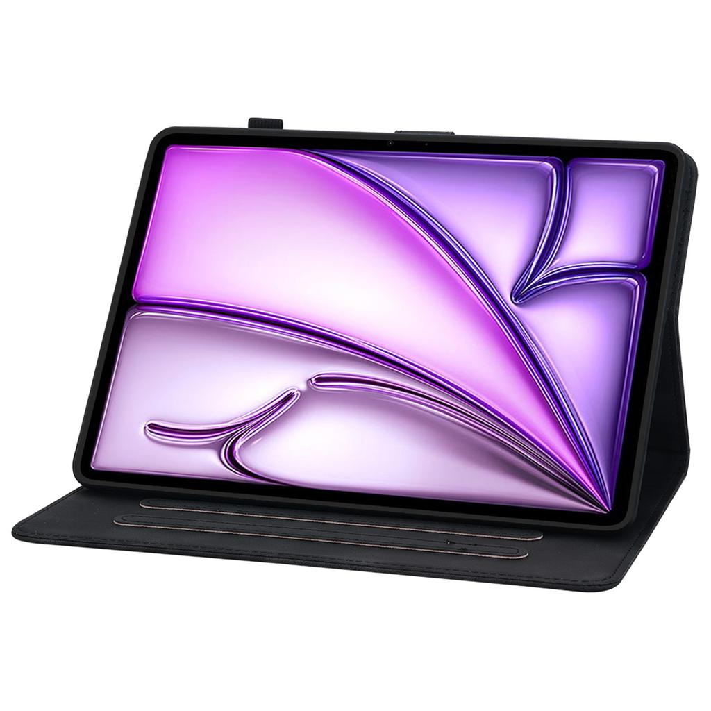 For iPad Air 11 (2025)/(2024) Case with Card Slots Lily Flower Leather+TPU Full Protection Tablet Cover