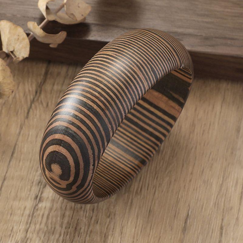 Bohemia Style Fashion Fashion Square Ethnic Style Brown Wood Stylish Wide Bracelet Retro Hand Jewelry