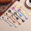 Cute Cat Paw Spoon Coffee Spoon, Stainless Steel Claw Teaspoon, Embossed Design Multi-Color Electroplated Stirring for Ice Cream Yogurt