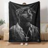 1pc Tupac Shakur Sketch Soft Warm Throw for Home, Office, Trave, All-Season Cozy Bedding Gift, Office Cozy Accessory1069