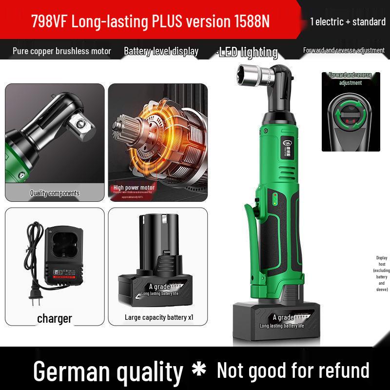 Перезаряжаемый 90° Высокомоментный Трещоточный Ключ для Авторемонта