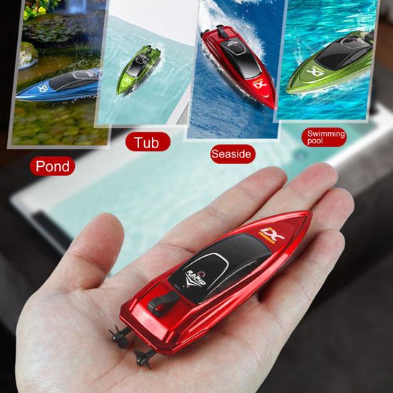 1 Set Remote Control Speedboat USB Rechargeable Waterproof Capsize Protection 360 Degree Tumbling Simulation Model Toys High Speed RC Racing