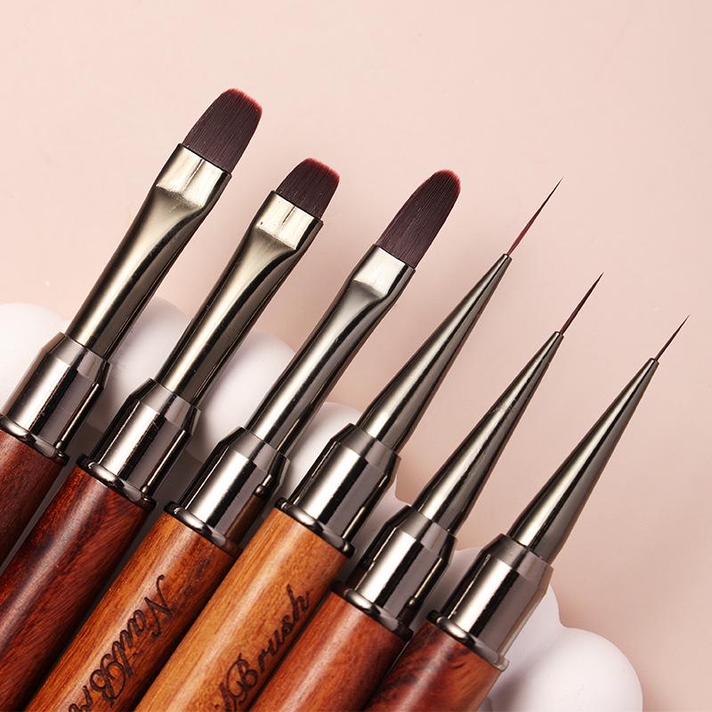 Sandalwood Double-headed Nail Art Gel Brush Tool