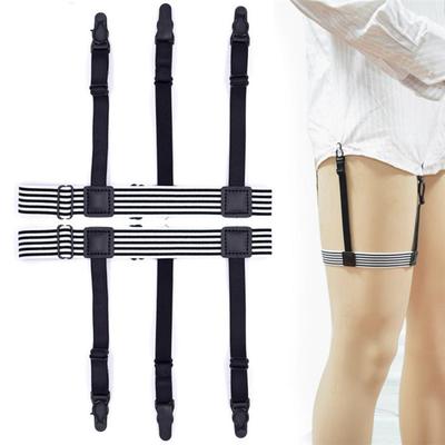 Men's Shirt Stays Garters Elastic Adjustable Shirt Holders Striped Suspenders Straps Anti-skid Belt