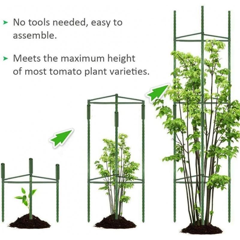 Assembleable plant support grid, tomato cage, rose climbing trellis51Inch vegetable fixing rack flower gardening support