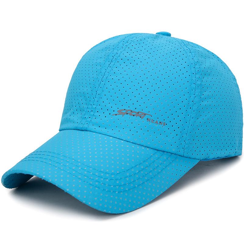 Summer Unisex Quick-Drying Breathable Waterproof Mesh 6-Panel Baseball Golf Running Fitted Sport Cap 100% Polyester