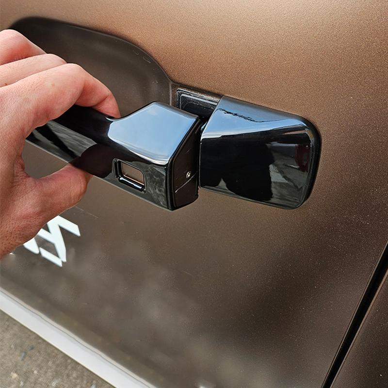 For Hyundai Santa Fe MX5 2024 2025 Bright Black Exterior Door Handle Decorative Frame ABS Material Adhesive Tallation