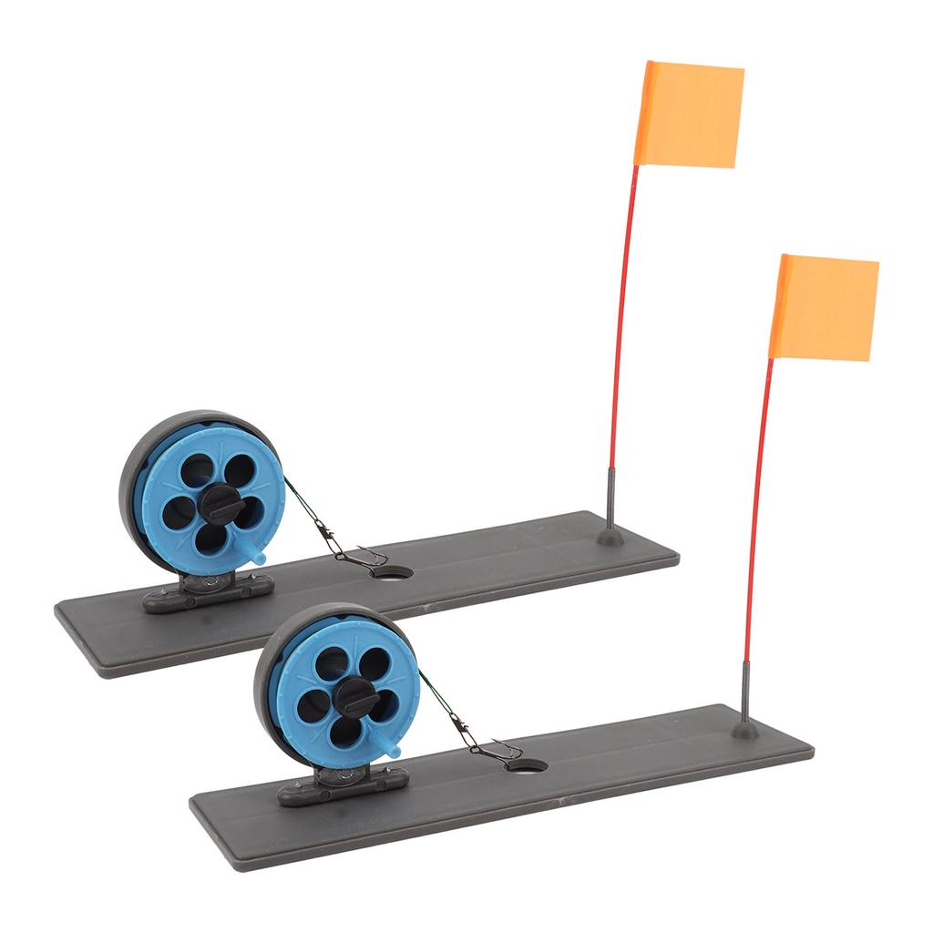 2 szt. Wędka do łowienia pod lodem z automatycznym pływającym, stabilnym, przenośnym znacznikiem flagi do wędkowania pod lodem
