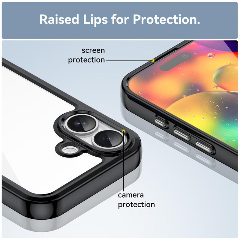 For iPhone 17 Case For Apple iPhone 17 Air iPhone 17 Pro Max Cover Funda Shockproof Clear PC + Silicone Protective Phone Cover
