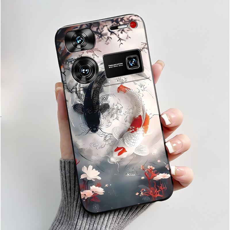 Case For ZTE Nubia Z60 Z70 Z70S Z50 Ultra Cute Love Heart Rabbit Matte Black Soft Silicone Cover For Nubia Z60Ultra Fundas Shell