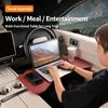 Temporary Car Work Tray with 2-Panel Tabletop for Reading and Item Placement Inside Parked Vehicle Cabin
