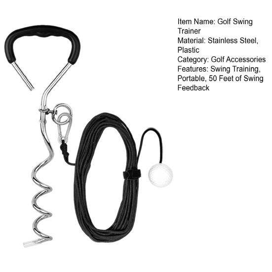 Golf Swing Trainer Golf Ball On A String Swing Training Aid 50 Feet of Swing Feedback Golf Practice Equipment for Home Park Backyard
