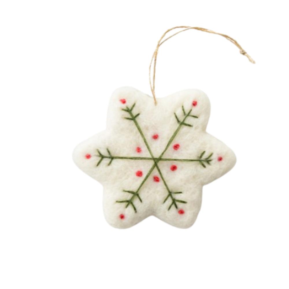Cute Christmas Felt Snowflake Pendant Pentagon Soft Heart Snowflake Tree Ornament Exquisite Christmas Tree