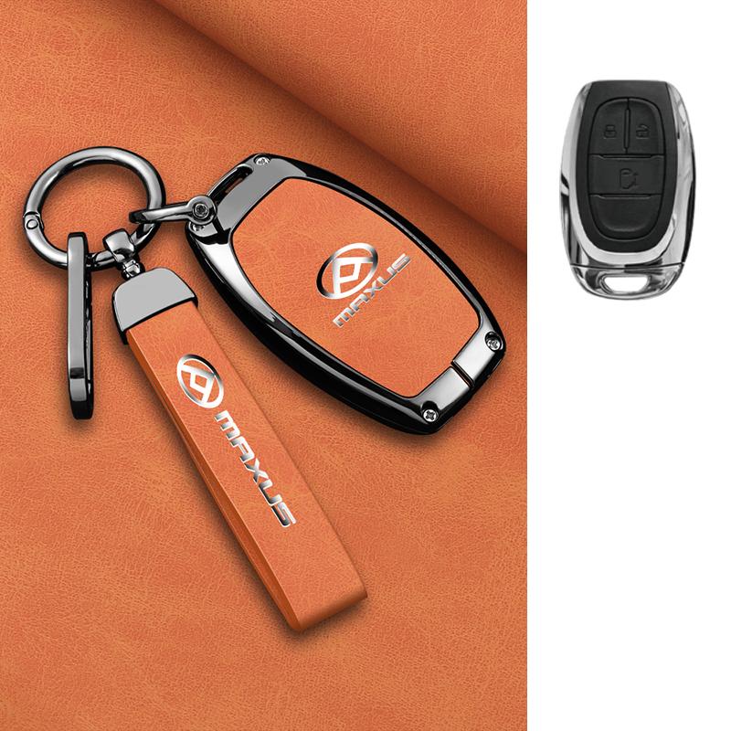 Funda para Llave de Coche para Saic Maxus T60 Aleación de Zinc Cuero Llavero Inteligente Remoto Carcasa Protectora Automática Piel para Llavero Accesorios