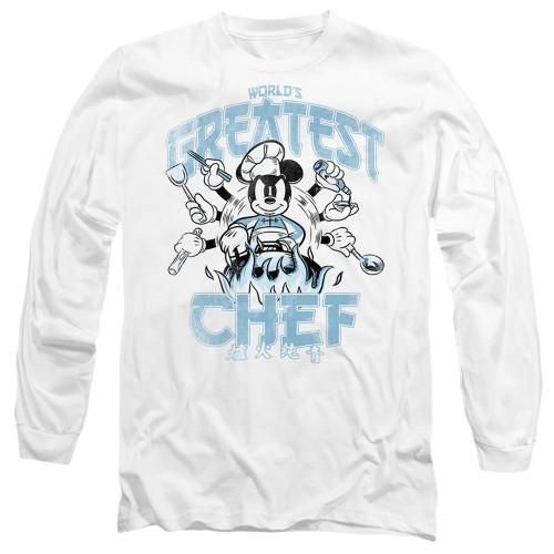 Mickey & Friends Mens WorldÂ´s Greatest Chef Long-Sleeved T-Shirt